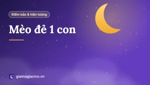 Minh hoạ mèo mẹ nằm trong ổ cạnh một chú mèo con mới sinh