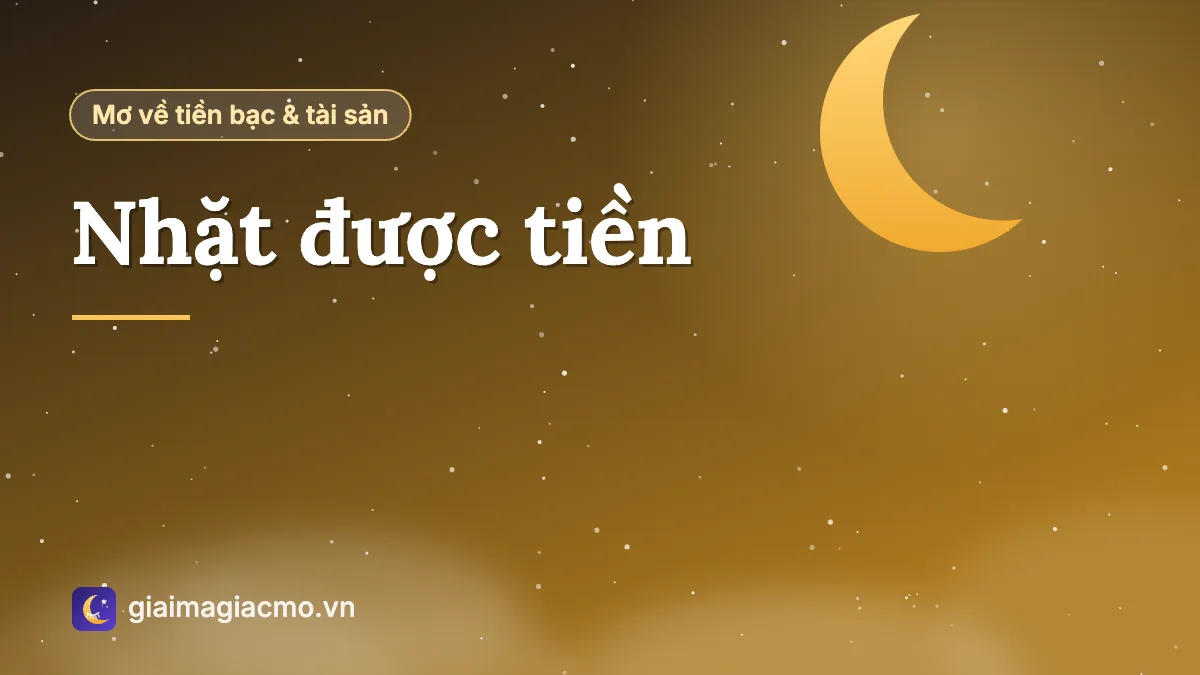 Bàn tay nhặt tờ tiền trên mặt đường, minh hoạ điềm báo nhặt được tiền