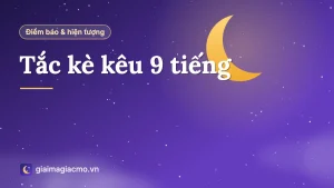 Minh hoạ con tắc kè đang kêu trên tường nhà buổi tối