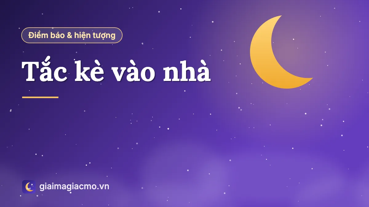 Minh hoạ con tắc kè bám trên tường nhà gần ô cửa sổ